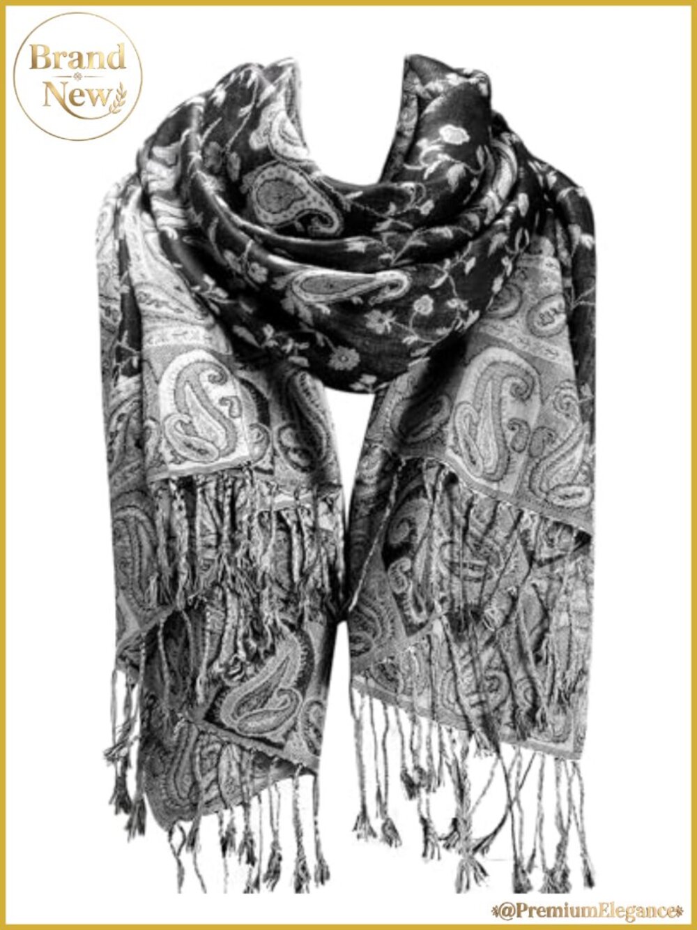 Reversible Paisley Shawl Wrap Soft Viscose Acrylic Women Evening Scarf